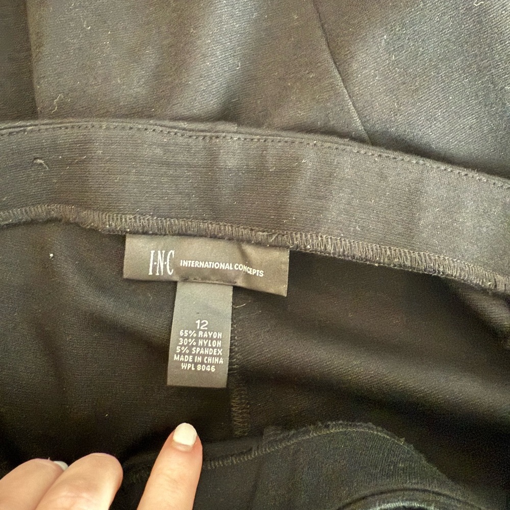 INC international concepts Black Flared wide leg Pants size 12 - Picture 6 of 10